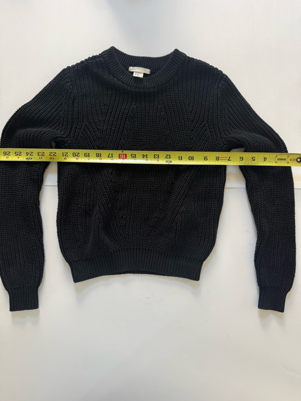 H&M Black Crewneck Cable Knit Sweater